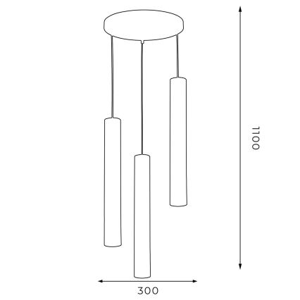 Hanglamp aan een koord RENO 3xGU10/8W/230V zwart/goud