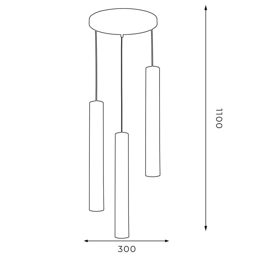 Hanglamp aan een koord RENO 3xGU10/8W/230V zwart/goud