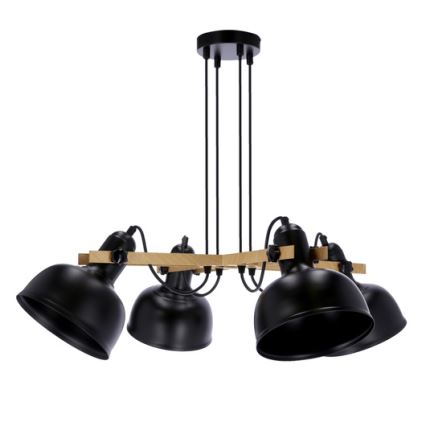 Hanglamp aan een koord RENO 4xE27/40W/230V zwart/bruin