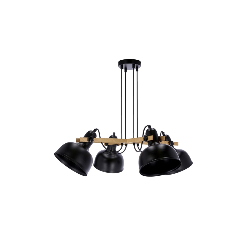 Hanglamp aan een koord RENO 4xE27/40W/230V zwart/bruin