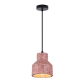 Hanglamp aan een koord RESIN 1xE27/11W/230V roze/zwart