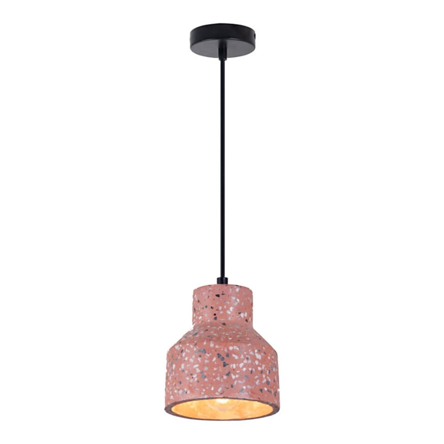 Hanglamp aan een koord RESIN 1xE27/11W/230V roze/zwart