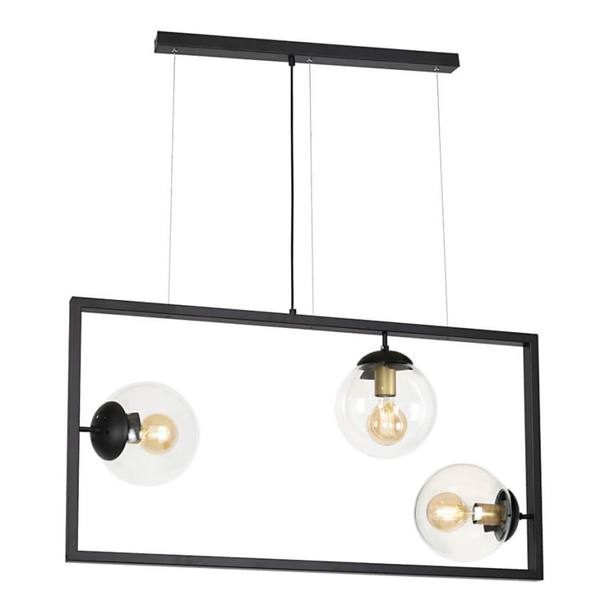 Hanglamp aan een koord REY 3xE27/7W/230V zwart