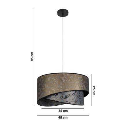 Hanglamp aan een koord REZO 1xE27/60W/230V grijs/goud