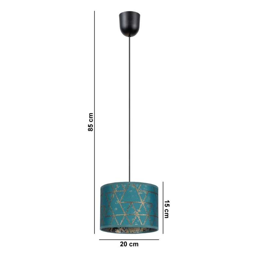 Hanglamp aan een koord REZO 1xE27/60W/230V turkoois