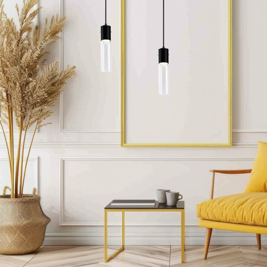 Hanglamp aan een koord RICKY 1xGU10/10W/230V zwart