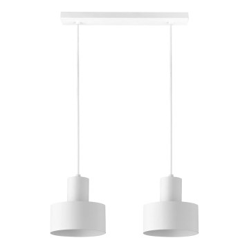 Hanglamp aan een koord RIF 2xE27/60W/230V wit