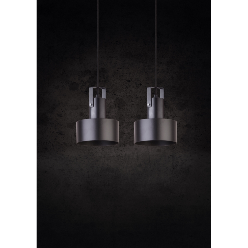 Hanglamp aan een koord RIF 2xE27/60W/230V zwart