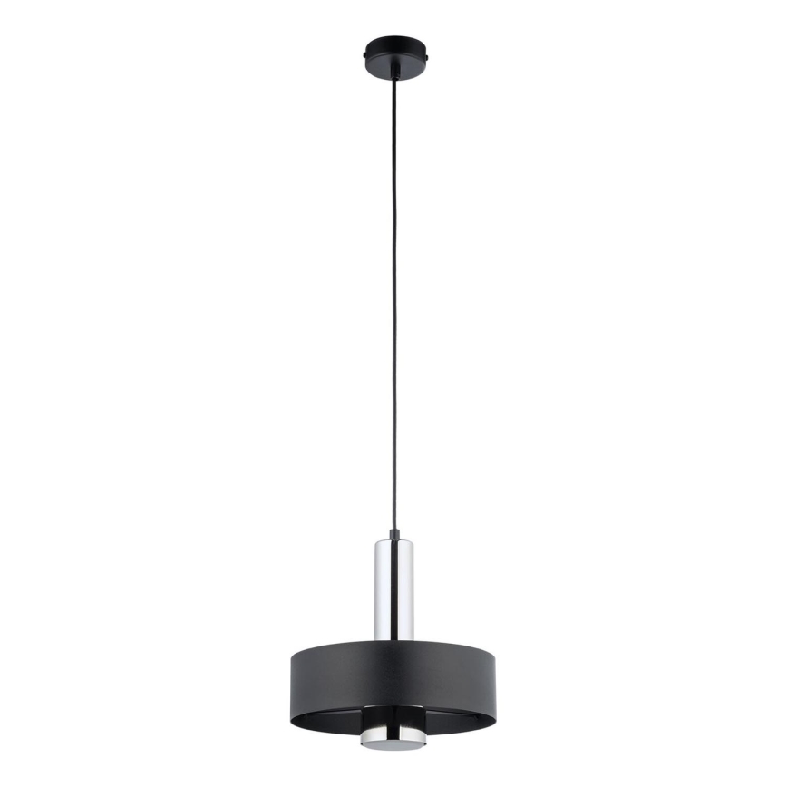Hanglamp aan een koord RIF LUX 1xGX53/12W/230V diameter 25 cm zwart/glanzend chroom
