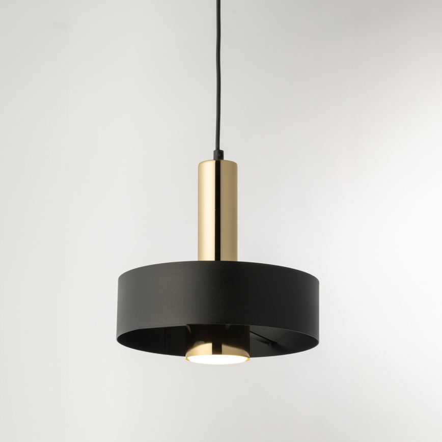 Hanglamp aan een koord RIF LUX 1xGX53/12W/230V diameter 25 cm zwart/goud