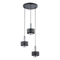 Hanglamp aan een koord RIF LUX 3xGX53/12W/230V diameter 38 cm zwart/glanzend chroom