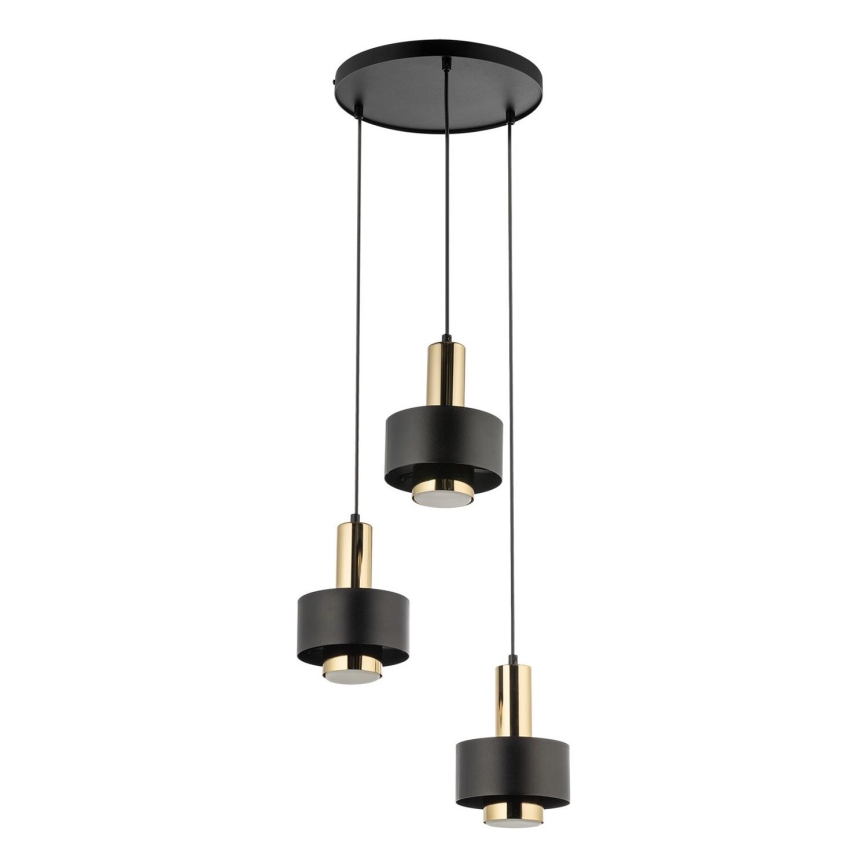 Hanglamp aan een koord RIF LUX 3xGX53/12W/230V diameter 38 cm zwart/goud
