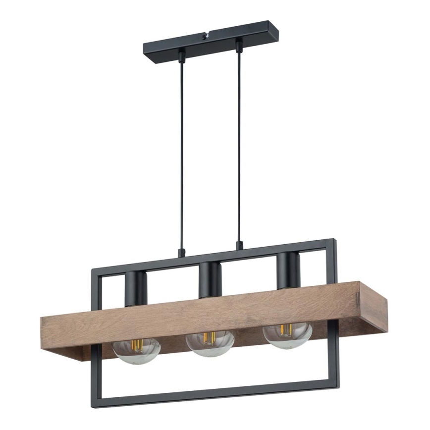 Hanglamp aan een koord ROBIN 3xE27/60W/230V hout