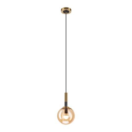 Hanglamp aan een koord ROLLO 1xE14/5W/230V goud/gerookt beige