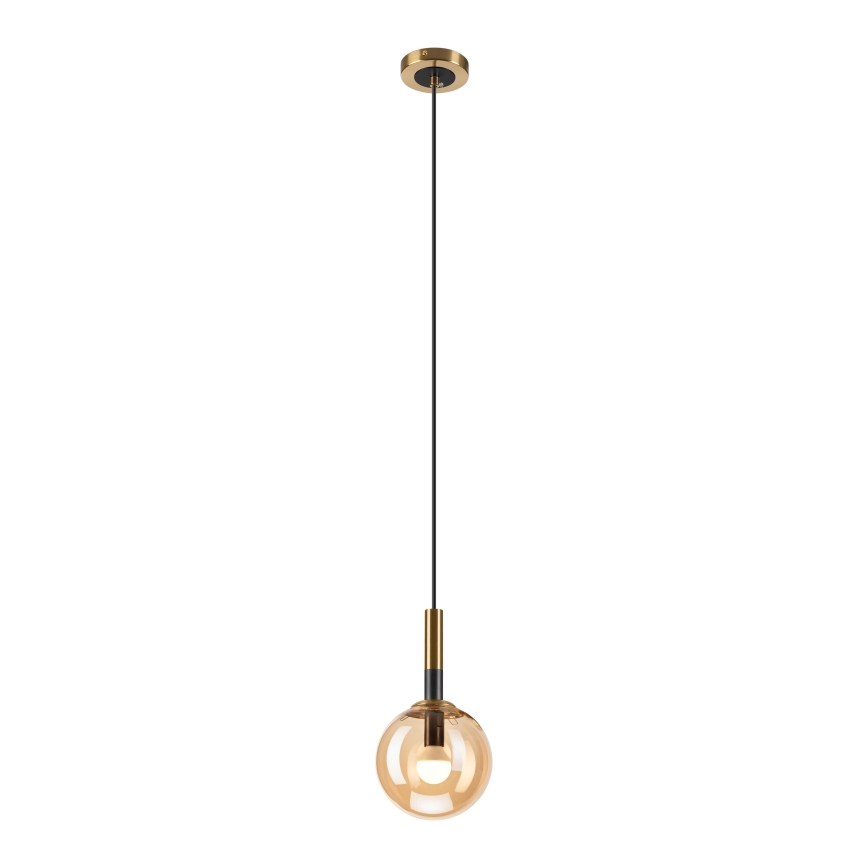 Hanglamp aan een koord ROLLO 1xE14/5W/230V goud/gerookt beige