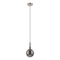 Hanglamp aan een koord ROLLO 1xE14/5W/230V mat chroom/gerookt