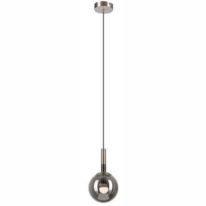 Hanglamp aan een koord ROLLO 1xE14/5W/230V mat chroom/gerookt