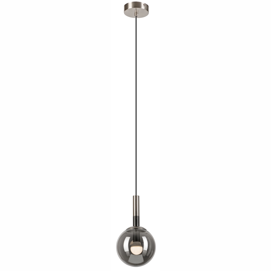 Hanglamp aan een koord ROLLO 1xE14/5W/230V mat chroom/gerookt
