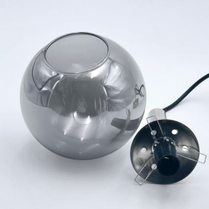 Hanglamp aan een koord ROLLO 1xE14/5W/230V mat chroom/gerookt