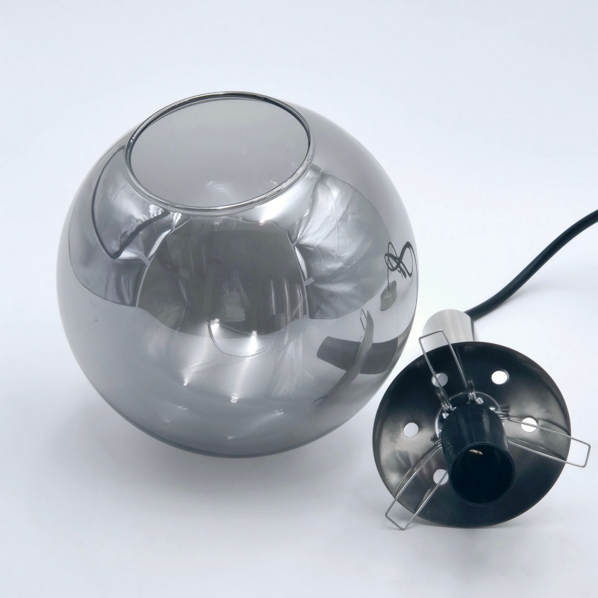 Hanglamp aan een koord ROLLO 1xE14/5W/230V mat chroom/gerookt