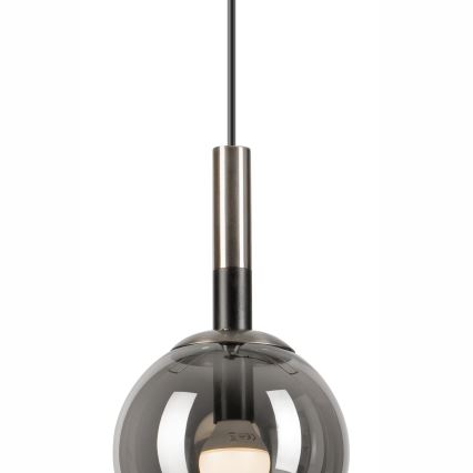 Hanglamp aan een koord ROLLO 1xE14/5W/230V mat chroom/gerookt