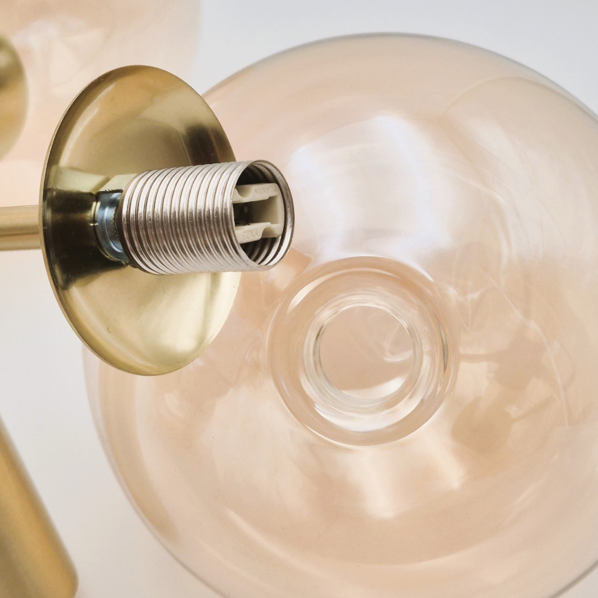 Hanglamp aan een koord ROLLO 3xG9/5W/230V goud/gerookt beige