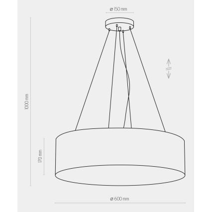 Hanglamp aan een koord RONDO 4xE27/15W/230V groen