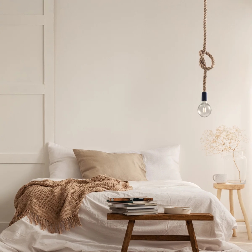 Hanglamp aan een koord ROPE 1xE27/12W/230V
