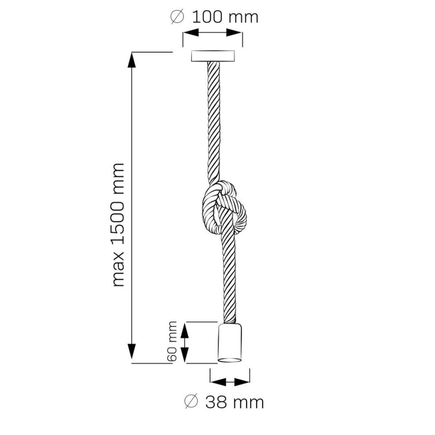 Hanglamp aan een koord ROPE 1xE27/12W/230V