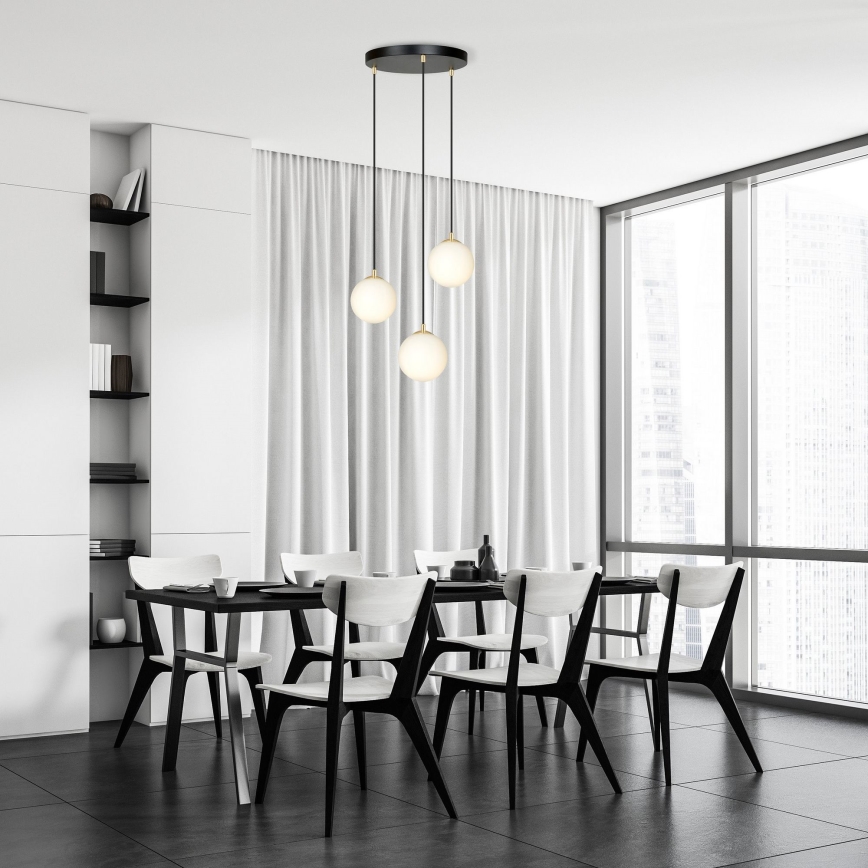 Hanglamp aan een koord ROYAL 3xE14/10W/230V diameter 30 cm zwart