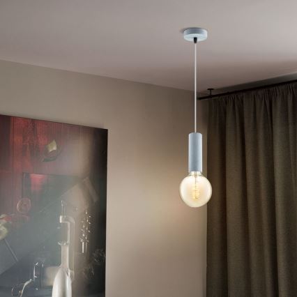 Hanglamp aan een koord SAGA 1xE27/40W/230V grijs