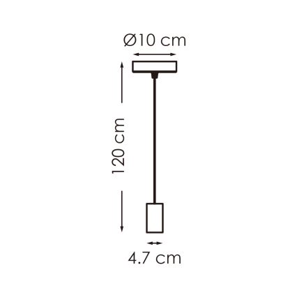 Hanglamp aan een koord SAGA 1xE27/40W/230V grijs