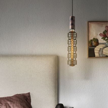 Hanglamp aan een koord SAGA 1xE27/40W/230V zwart/brons