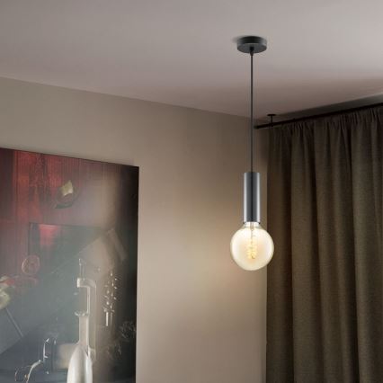 Hanglamp aan een koord SAGA 1xE27/40W/230V zwart