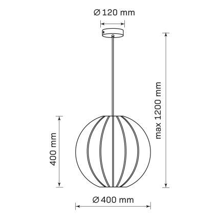 Hanglamp aan een koord SENSAI 1xE27/20W/230V diameter 40 cm zwart