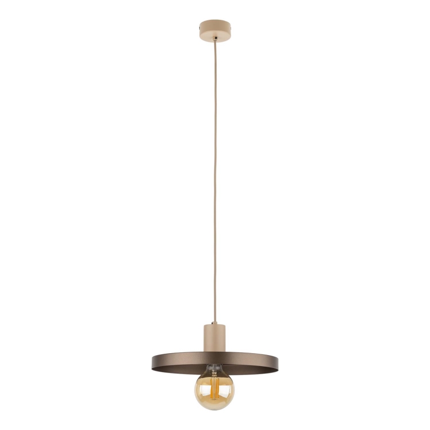 Hanglamp aan een koord SILA 1xE27/15W/230V diameter 30 cm bruin/beige