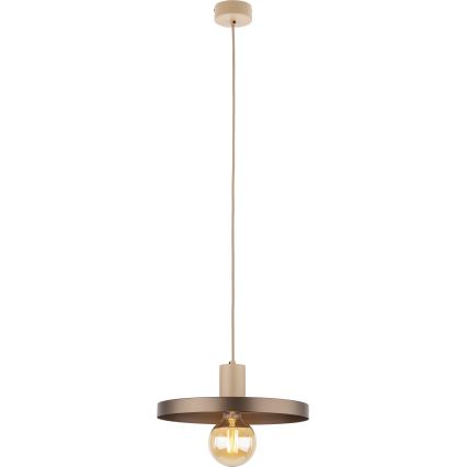 Hanglamp aan een koord SILA 1xE27/15W/230V diameter 30 cm bruin/beige