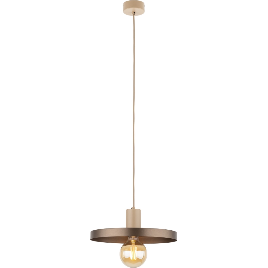 Hanglamp aan een koord SILA 1xE27/15W/230V diameter 30 cm bruin/beige
