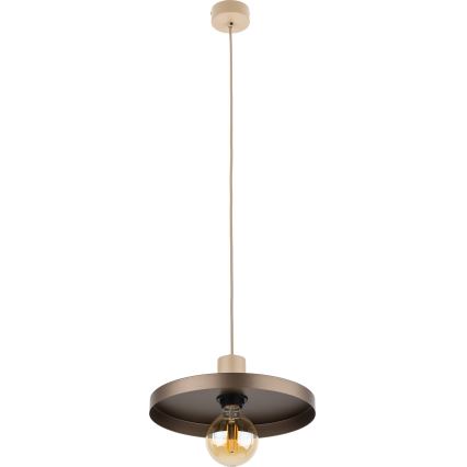Hanglamp aan een koord SILA 1xE27/15W/230V diameter 30 cm bruin/beige