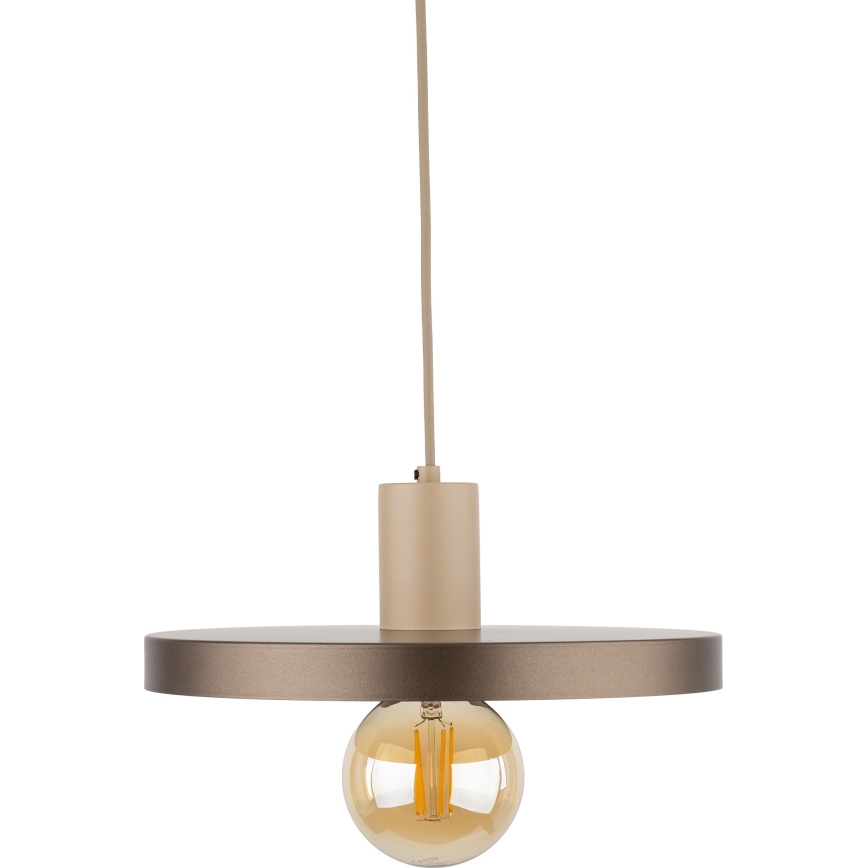 Hanglamp aan een koord SILA 1xE27/15W/230V diameter 30 cm bruin/beige