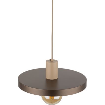 Hanglamp aan een koord SILA 1xE27/15W/230V diameter 30 cm bruin/beige