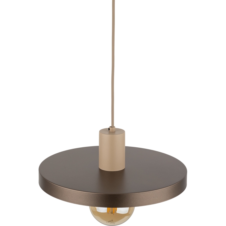 Hanglamp aan een koord SILA 1xE27/15W/230V diameter 30 cm bruin/beige