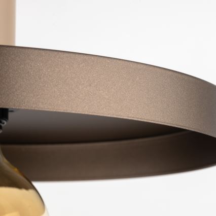 Hanglamp aan een koord SILA 1xE27/15W/230V diameter 30 cm bruin/beige