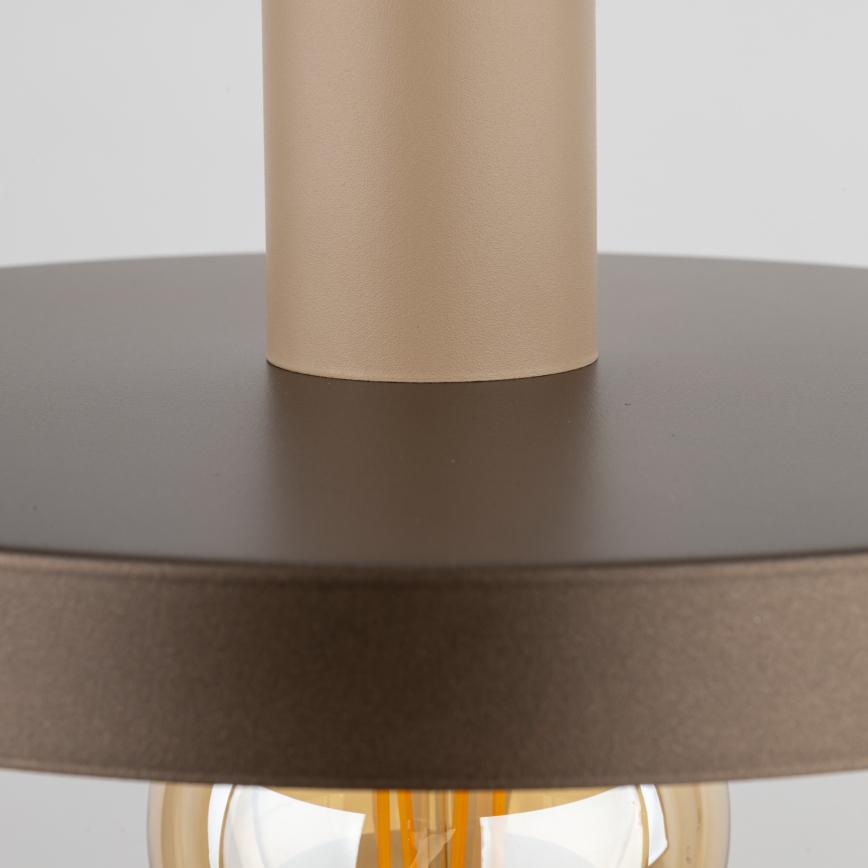 Hanglamp aan een koord SILA 1xE27/15W/230V diameter 30 cm bruin/beige