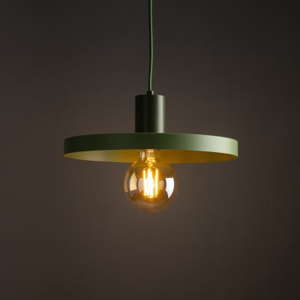 Hanglamp aan een koord SILA 1xE27/15W/230V diameter 30 cm groen