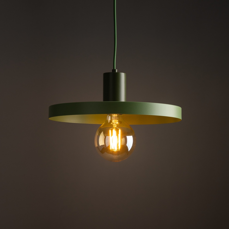Hanglamp aan een koord SILA 1xE27/15W/230V diameter 30 cm groen