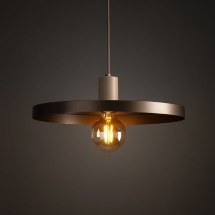 Hanglamp aan een koord SILA 1xE27/15W/230V diameter 40 cm bruin/beige