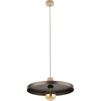 Hanglamp aan een koord SILA 1xE27/15W/230V diameter 40 cm bruin/beige