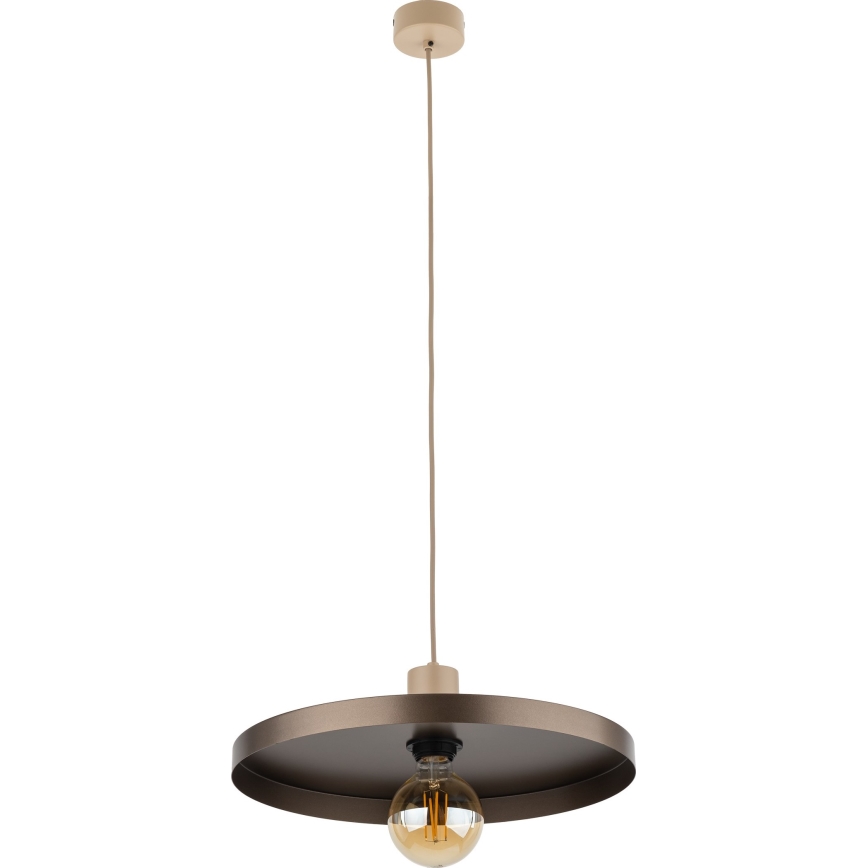 Hanglamp aan een koord SILA 1xE27/15W/230V diameter 40 cm bruin/beige