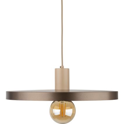 Hanglamp aan een koord SILA 1xE27/15W/230V diameter 40 cm bruin/beige